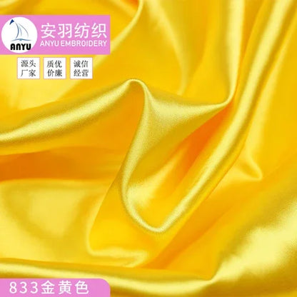 Stretch Satin Fabric By The Meter for Cheongsam Hanfu Dresses Sewing Plain Soft Skin-friendly High-density Cloth Thin Breathable