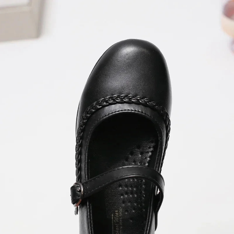 2024 Children Leather Shoes for Girls Spring New Fashion Korean Style Soft Bottom Anti-slippery Versatile Chic Princess Shoes