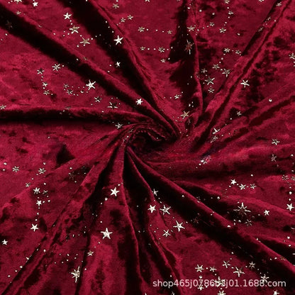 Bronzing Star Velvet Fabric By The Meter for Accessory Dress Pajamas Curtain Pillow Sofa Sewing Velour Cloth Stretch Warm Smooth
