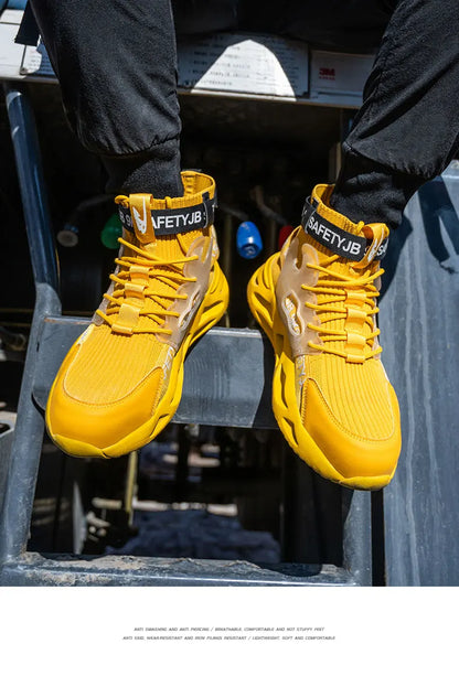 Steel Toe Safety Shoes Men Women Work Safety Boots Lightweight Breathable Comfortable Industrial Construction Sneakers Men Boots