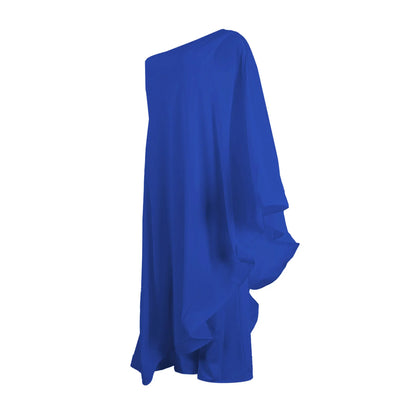 Crisluvᵀᴹ One-Shoulder Ruffle Sleeve Women’s Jumpsuit Elegant Slim Fit Aysmmetric Fashion Autumn