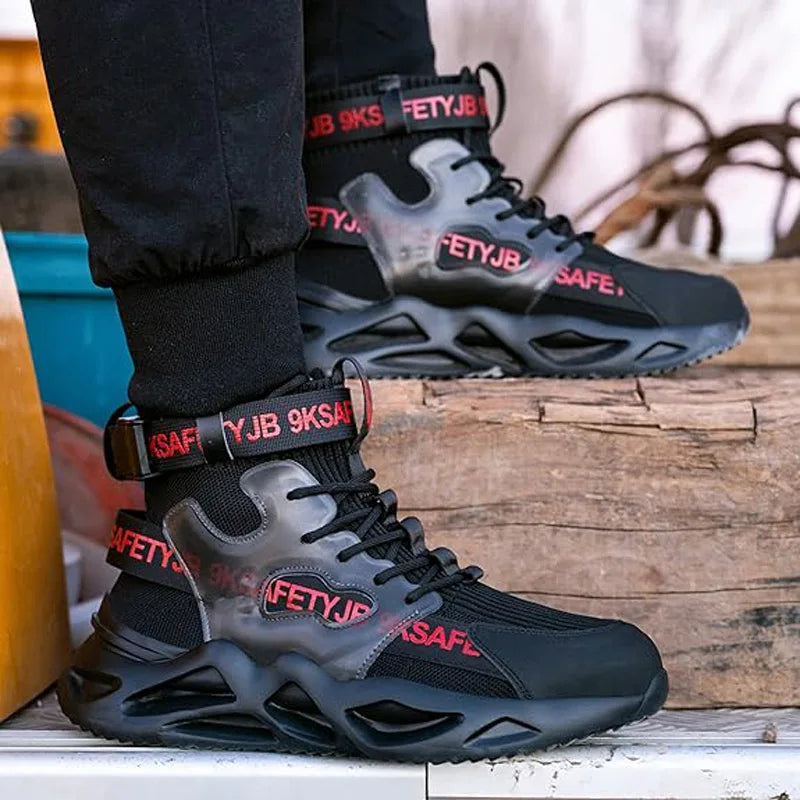 Steel Toe Safety Shoes Men Women Work Safety Boots Lightweight Breathable Comfortable Industrial Construction Sneakers Men Boots