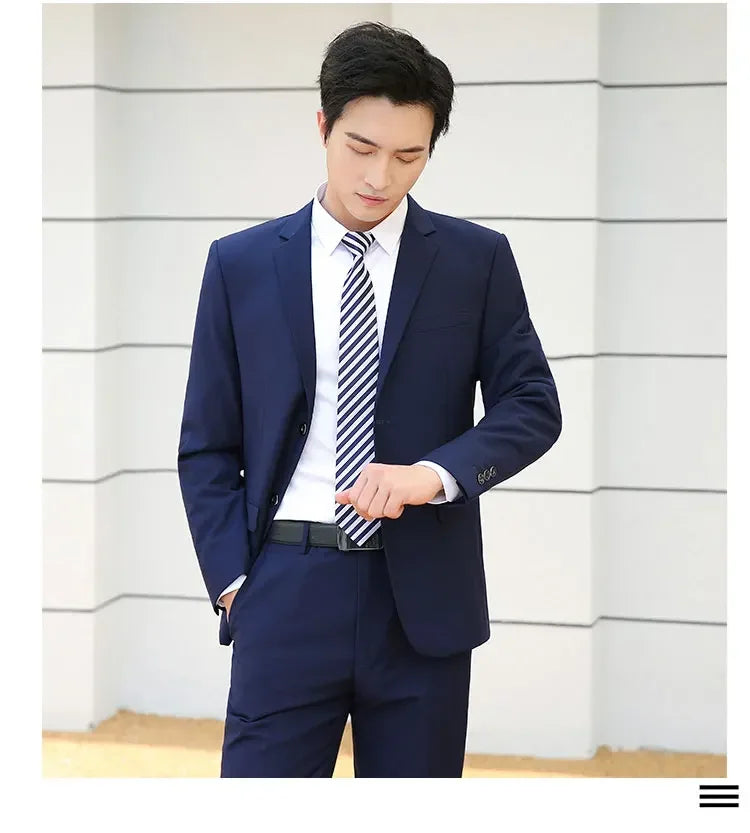 Crisluvᵀᴹ Men’s 8XL Business Suit Set – Slim Fit Blazer &amp; Pants