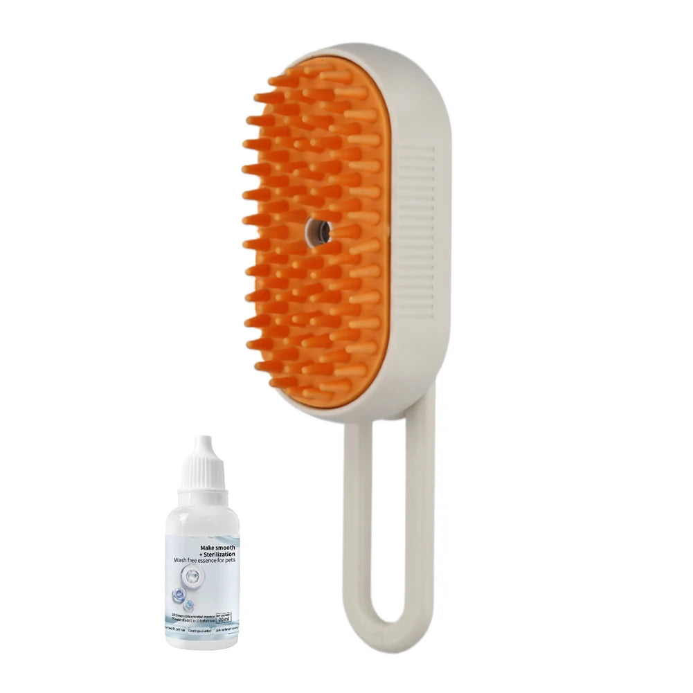 Crisluvᵀᴹ 3-in-1 Pet Steam Brush – USB Rechargeable Cat &amp; Dog Grooming Comb