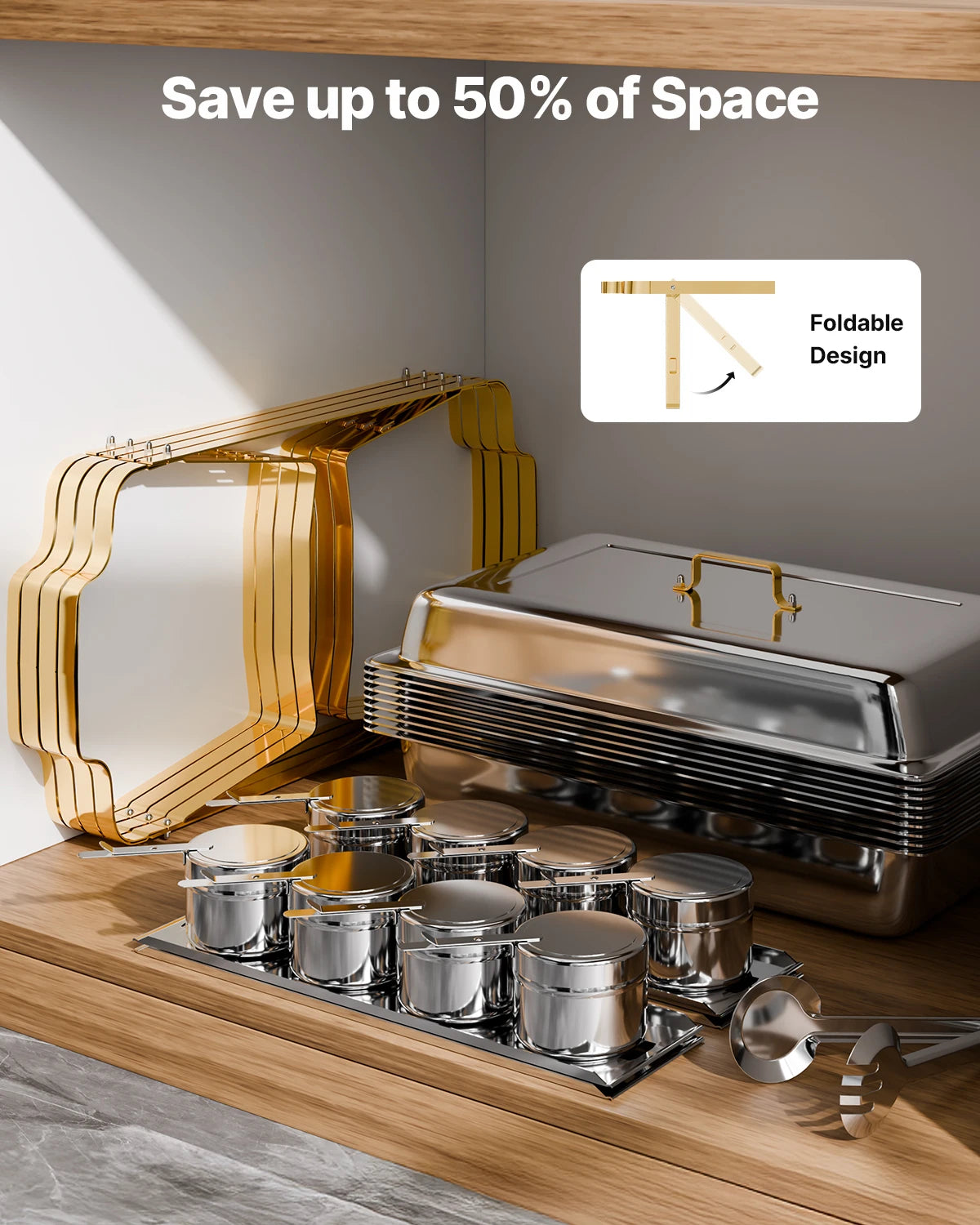 8 Qt Stainless Steel Chafing Dish Set 4-Pack