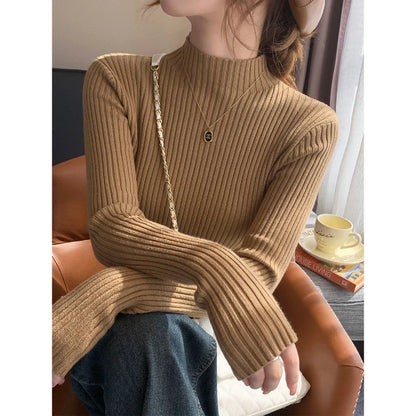 Chic Women’s Turtleneck Knit Sweater – Autumn Winter Slim Pullover