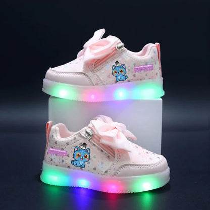 KPop Demon Hunters Shoes For Kids Children LED Shoes Baby Toddler Shoes 2-6 Y Anime Huntrix Luminous Sport Shoes Size 21-30