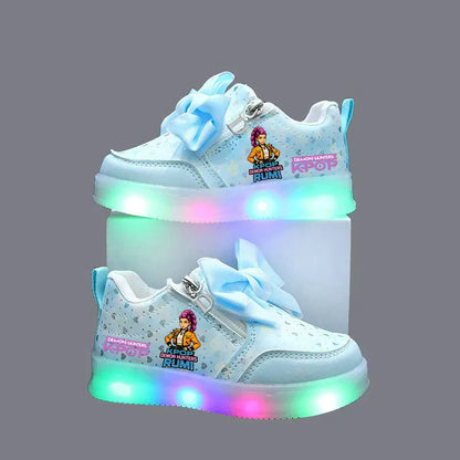 Kpop Demon Hunters Shoes For Kids Children LED Sneakers Baby Toddler Shoes 1-6 Y Anime Huntrix Luminous Sport Shoes Size 21-30