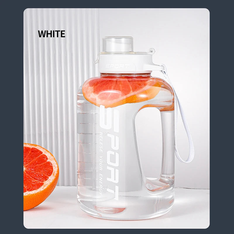 Large-Capacity Water Bottle Straw Pot Belly Cup Sports Water Bottle Ton Ton Bucket Students Portable Plastic Cup 1.2L/1.7L/2.5L