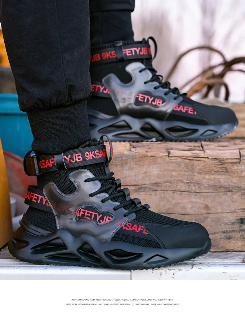 Steel Toe Safety Shoes Men Women Work Safety Boots Lightweight Breathable Comfortable Industrial Construction Sneakers Men Boots