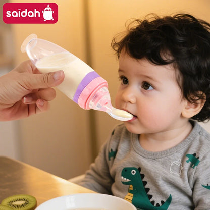 120ml Infant Silicone Food Squeeze Feeder with Spoon