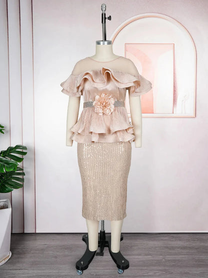 Luxury African Sequin Maxi Gown Turkey Wears