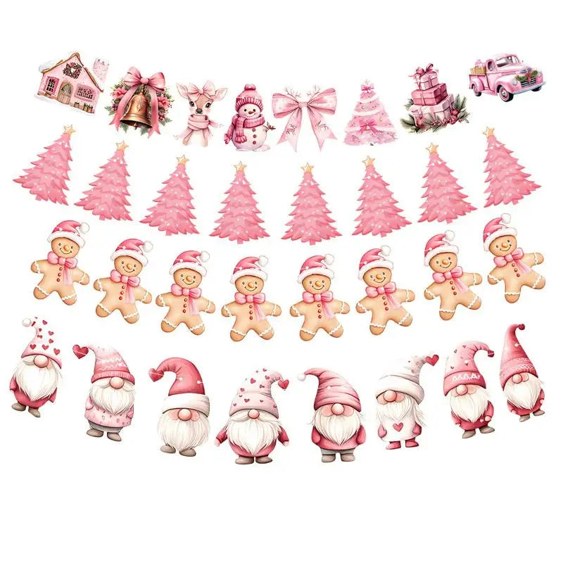 New Christmas Decorations, Flags, Banners, Pull Flowers, Christmas Party Supplies, Atmosphere Layout, Props, Decorations