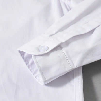 Children Long Sleeve White School Uniform Shirt