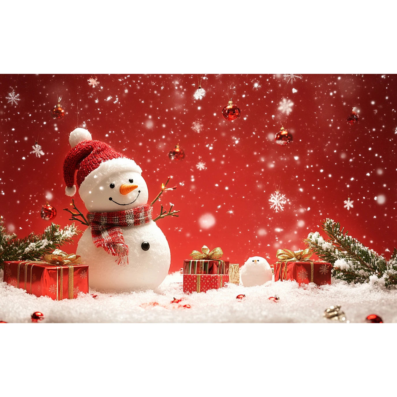 Christmas Decoration 2025 Photography Background Christmas Tree Snowman Photo Background Xmas Party Supplies Home Wall Banner