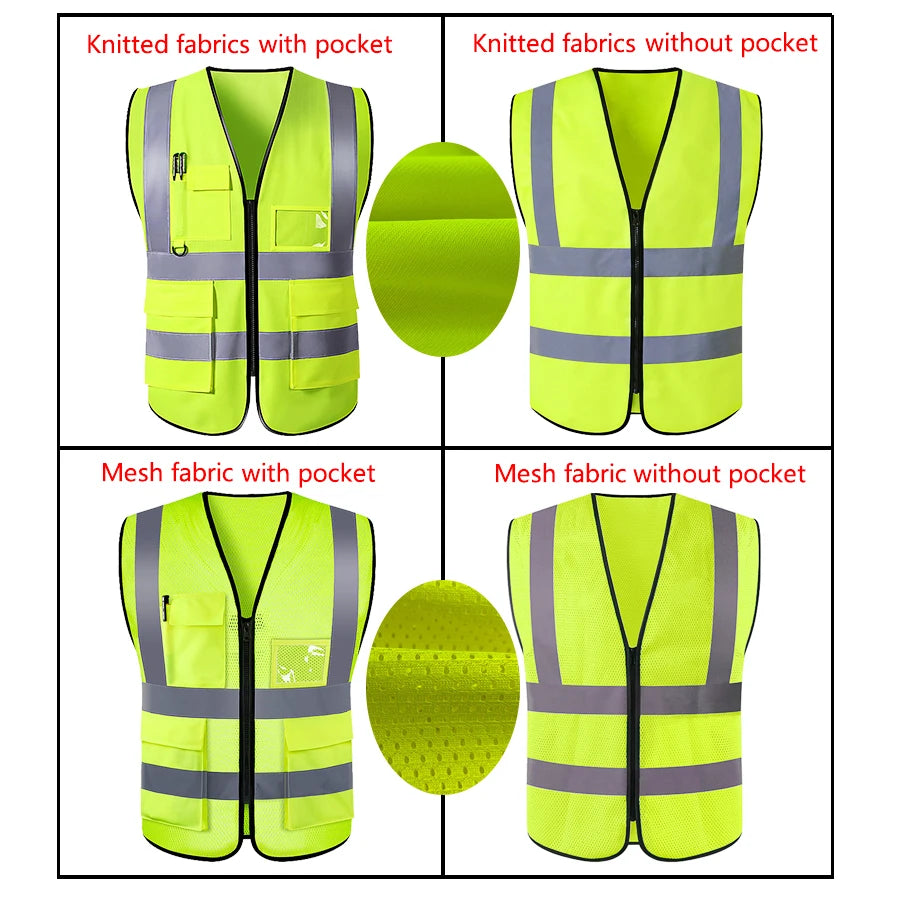 Safety High Visibility Vest Adjustable Security Vests Traffic Night Outdoor For Running Cycling Sports