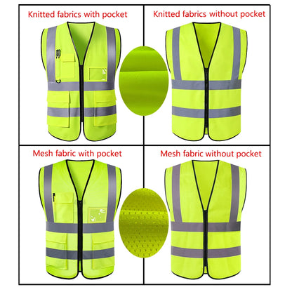Safety High Visibility Vest Adjustable Security Vests Traffic Night Outdoor For Running Cycling Sports