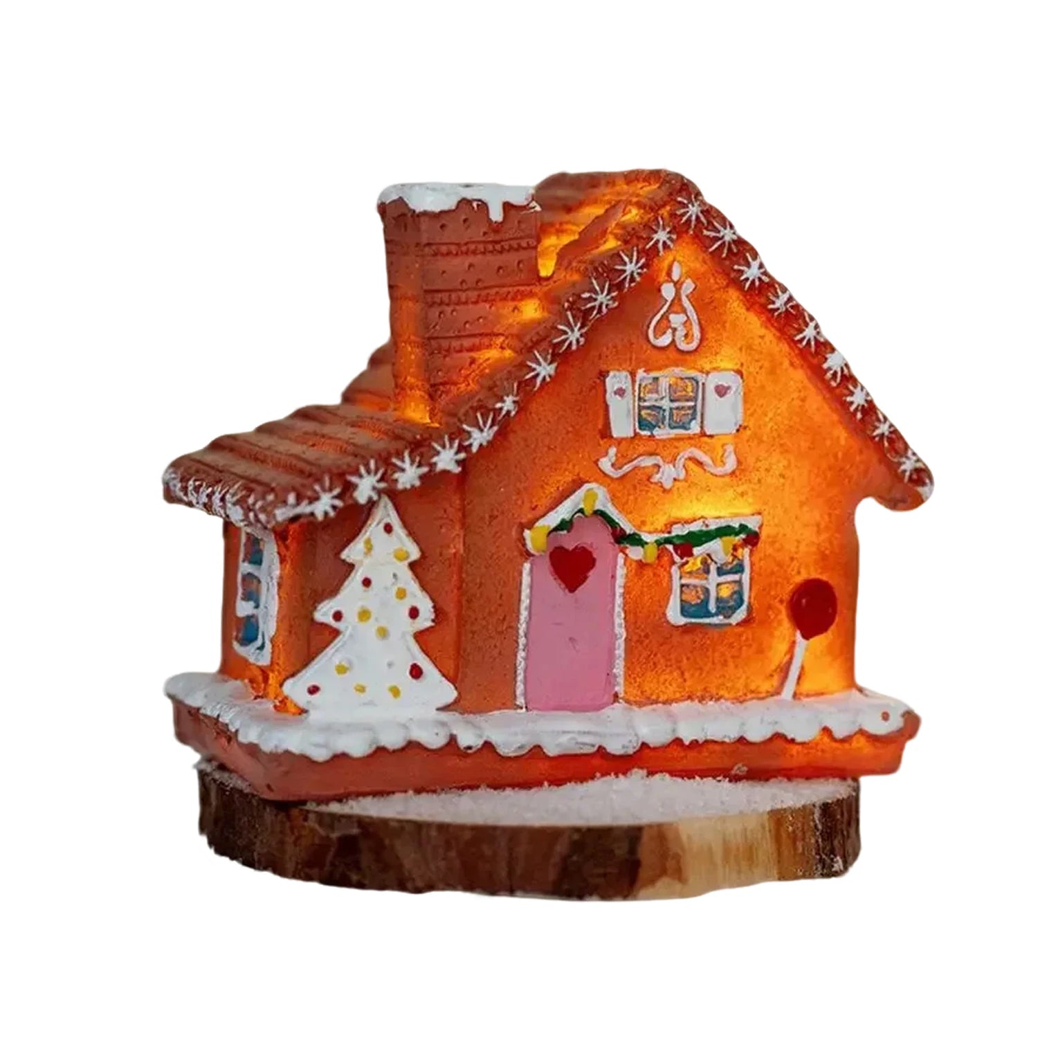 Christmas Desktop Decorations,Creative Resin Christmas Trees, Little Houses Photo Props,Miniature House Figurine Tabletop Decor