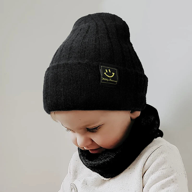 Autumn Winter Solid Color Baby Boys Girls Hat Knitted Soft Kids Beanie Cap For 0-6 Month Newborn Toddler Windproof Warm Hat 2025