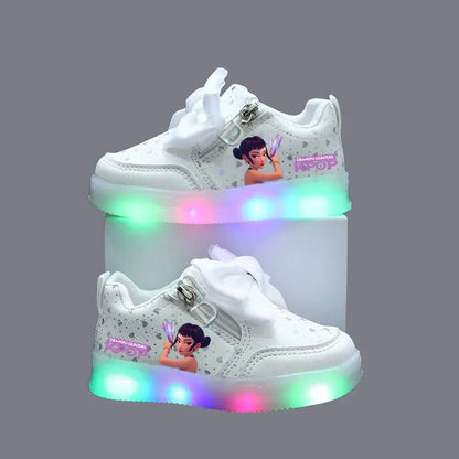Kpop Demon Hunters Shoes For Kids Children LED Sneakers Baby Toddler Shoes 1-6 Y Anime Huntrix Luminous Sport Shoes Size 21-30