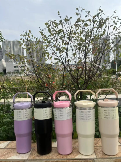 MINISO 30 oz Vacuum Thermos Cup with Treatment Double Layer Thermos Cup Stainless Steel Sports Water Bottle Hot and Cold Drinks