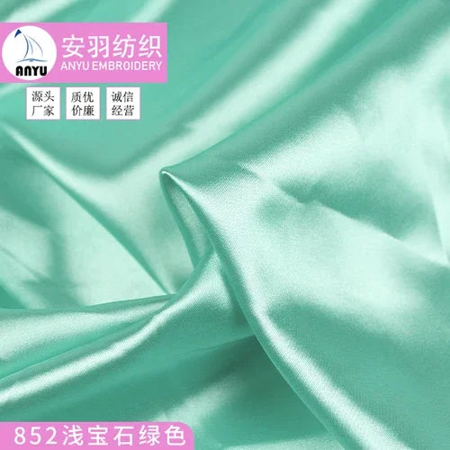 Stretch Satin Fabric By The Meter for Cheongsam Hanfu Dresses Sewing Plain Soft Skin-friendly High-density Cloth Thin Breathable