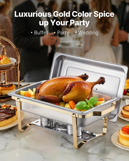 8 Qt Stainless Steel Chafing Dish Set 4-Pack