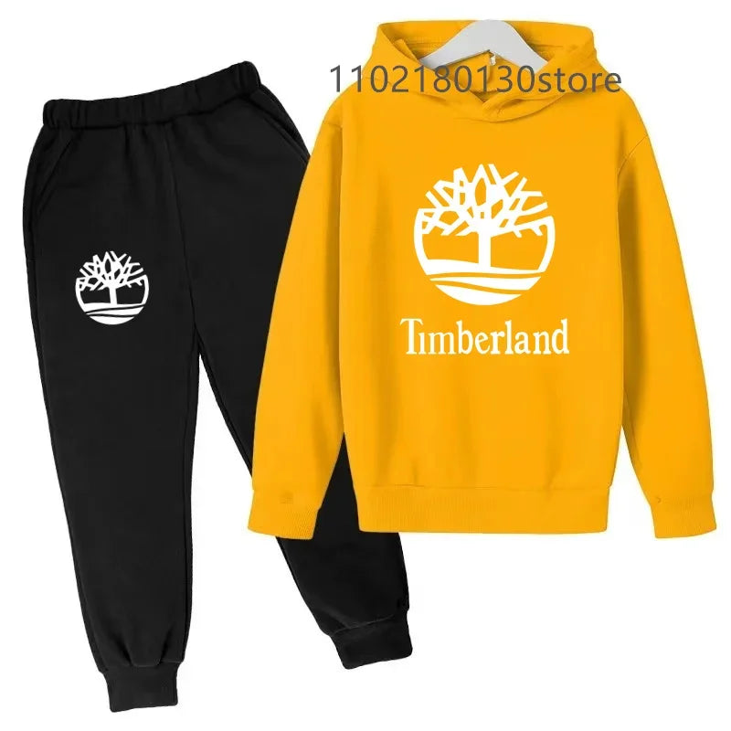 Kids Casual Spring Autumn 2pcs Letter Print Long Sleeve Hoodie+Pants Tracksuits 2-13 Years Boys Girls Fashion Child Clothes Sets