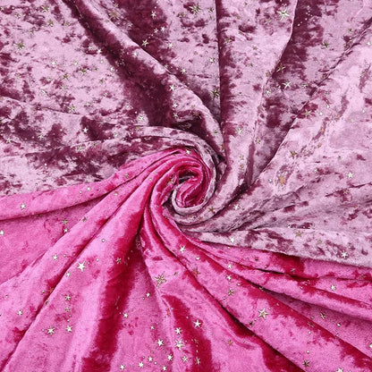 Bronzing Star Velvet Fabric By The Meter for Accessory Dress Pajamas Curtain Pillow Sofa Sewing Velour Cloth Stretch Warm Smooth