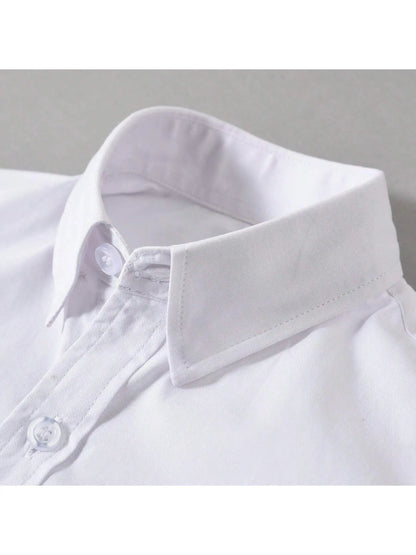Children Long Sleeve White School Uniform Shirt