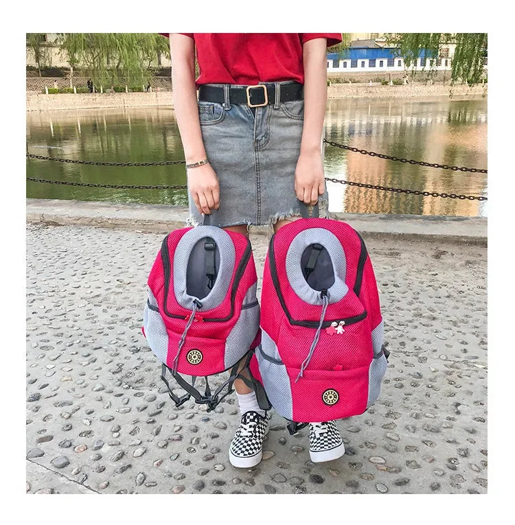 Crisluvᵀᴹ Double-Shoulder Pet Carrier Backpack – Breathable Travel Dog Bag