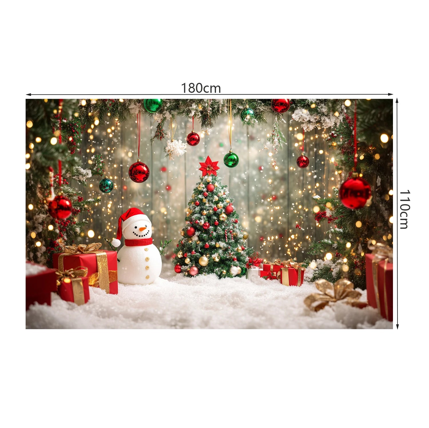 Christmas Decoration 2025 Photography Background Christmas Tree Snowman Photo Background Xmas Party Supplies Home Wall Banner