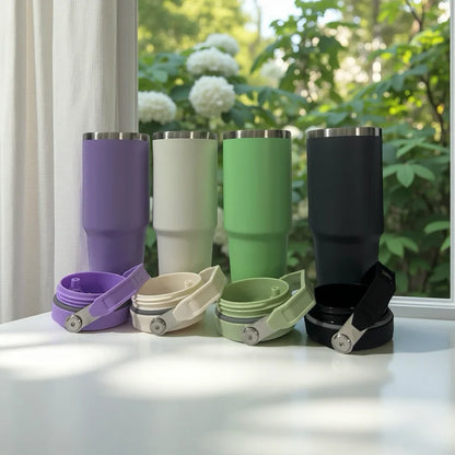 MINISO 30 oz Vacuum Thermos Cup with Treatment Double Layer Thermos Cup Stainless Steel Sports Water Bottle Hot and Cold Drinks