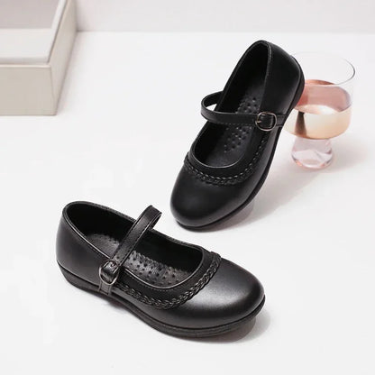 2024 Children Leather Shoes for Girls Spring New Fashion Korean Style Soft Bottom Anti-slippery Versatile Chic Princess Shoes