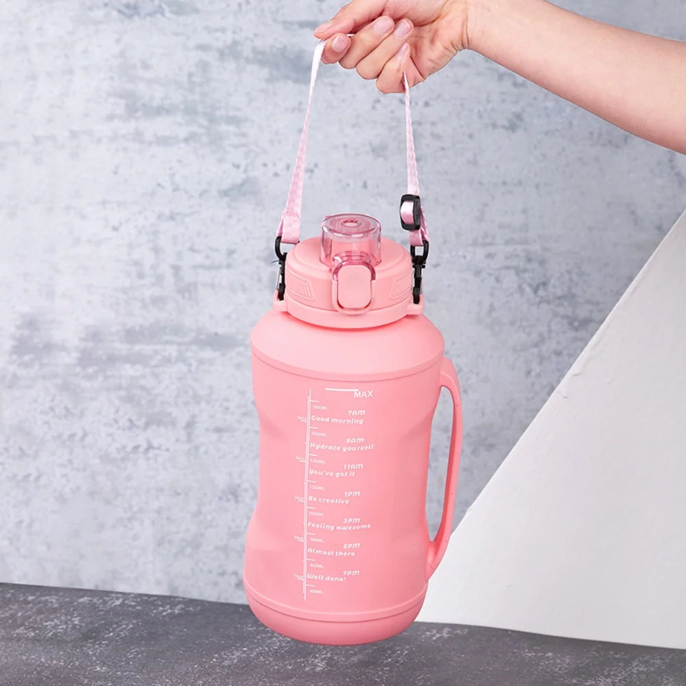 2L Portable Silicone Water Bottle With Handle Foldable Water Cup for Outdoor Sports Travel Fitness Leakproof BPA-Free Water Bott