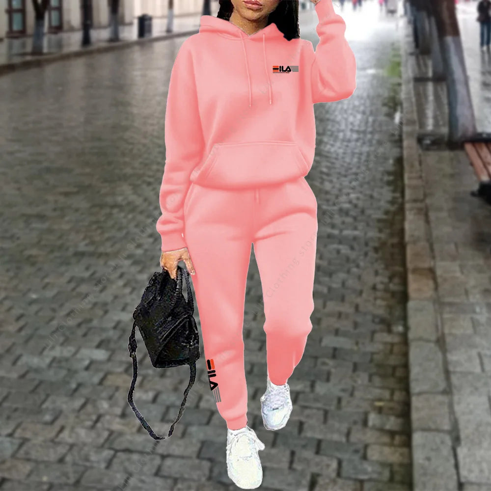 Crisluvᵀᴹ Women’s Winter Hooded Tracksuit 2-Piece Jogger Set Designer