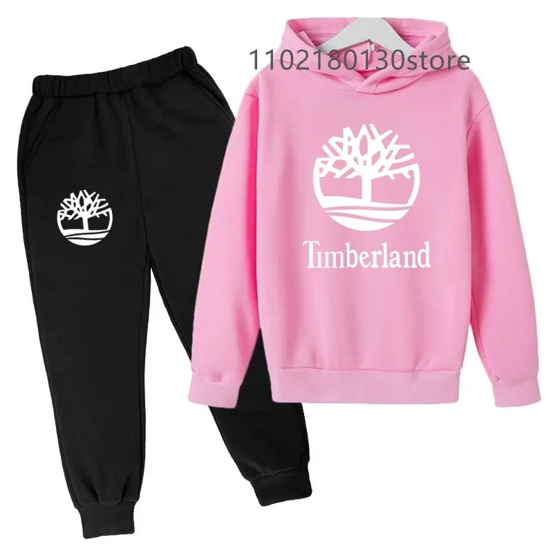 Kids Casual Spring Autumn 2pcs Letter Print Long Sleeve Hoodie+Pants Tracksuits 2-13 Years Boys Girls Fashion Child Clothes Sets