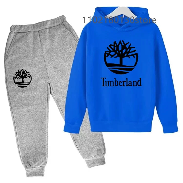 Kids Casual Spring Autumn 2pcs Letter Print Long Sleeve Hoodie+Pants Tracksuits 2-13 Years Boys Girls Fashion Child Clothes Sets