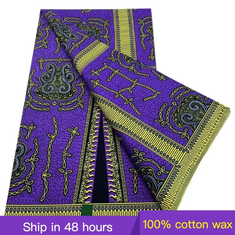 100% Cotton Batik Nigeria Women Style Ankara Wax Fabric Soft Pagne 2025 New Guaranteed Veritable African Real Wax Prints Fabric