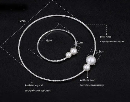 Crisluv™ Wedding Pearl Necklace, Bracelet &amp; Earrings Set