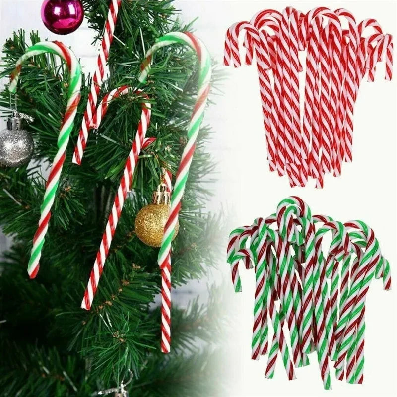 Christmas Decorations Christmas Tree Ornaments Christmas Candy Canes Red and White Canes, Holiday Scene Decorations