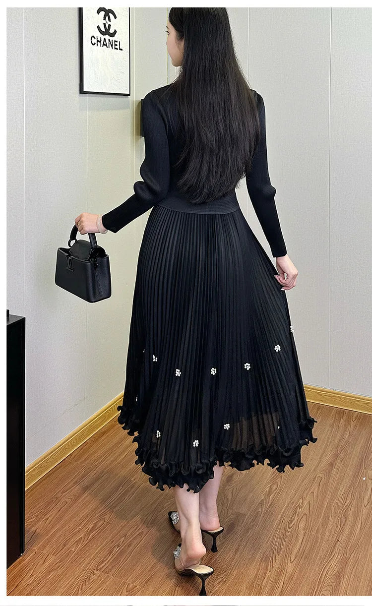Pleated Long Dress Autumn Hot Sale Women&