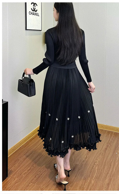 Pleated Long Dress Autumn Hot Sale Women&