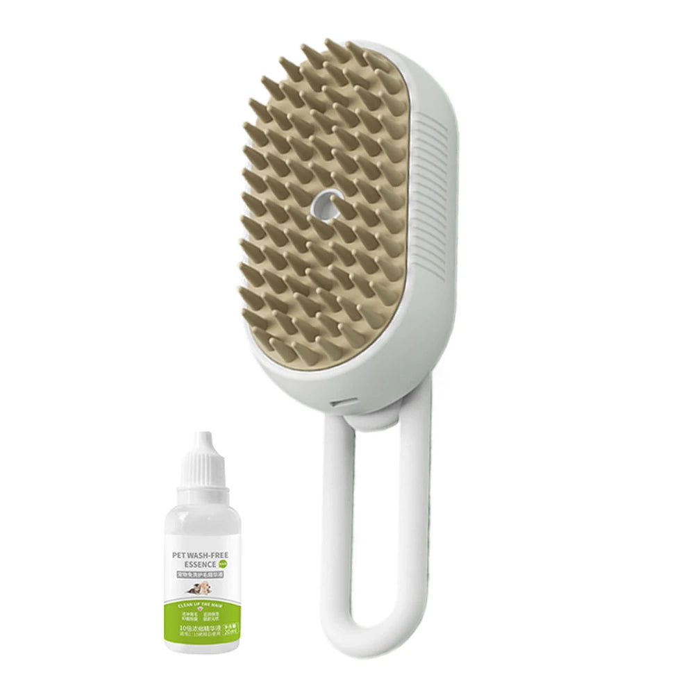 Crisluvᵀᴹ 3-in-1 Pet Steam Brush – USB Rechargeable Cat &amp; Dog Grooming Comb