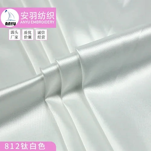 Stretch Satin Fabric By The Meter for Cheongsam Hanfu Dresses Sewing Plain Soft Skin-friendly High-density Cloth Thin Breathable