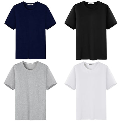 Wholesale Drop-Ship 100% Cotton Summer Soft Slim Short Sleeve T-Shirt Men Plain Tee Standard Blank T Shirt Ins Tees Top