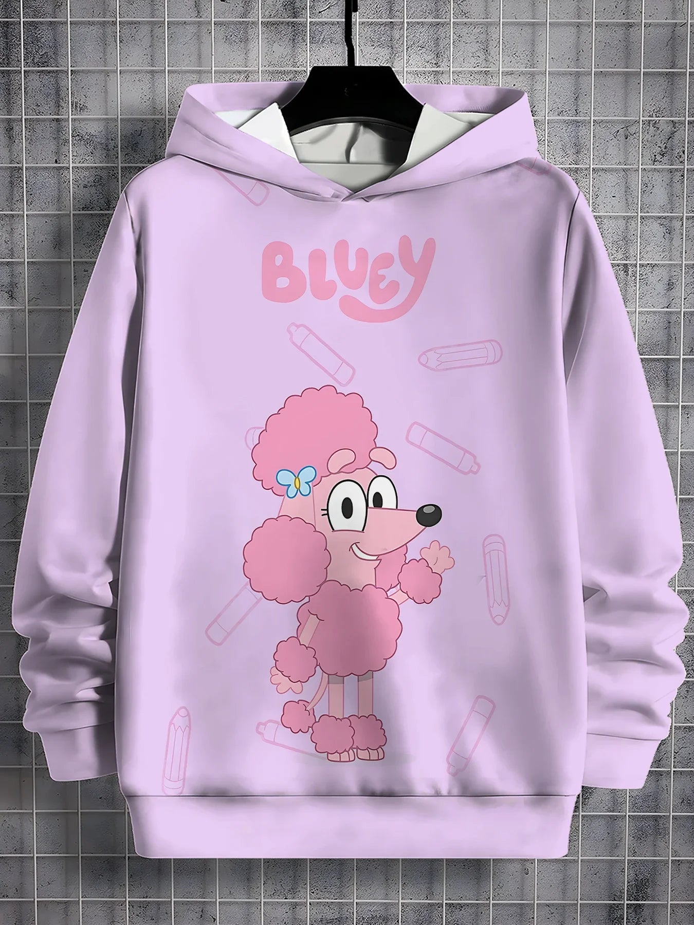 Blueys-Bingoed Kids Blue Dog 3D Print Sweatshirt – Unisex All-Season Pullover Hoodie for Boys &amp; Girls