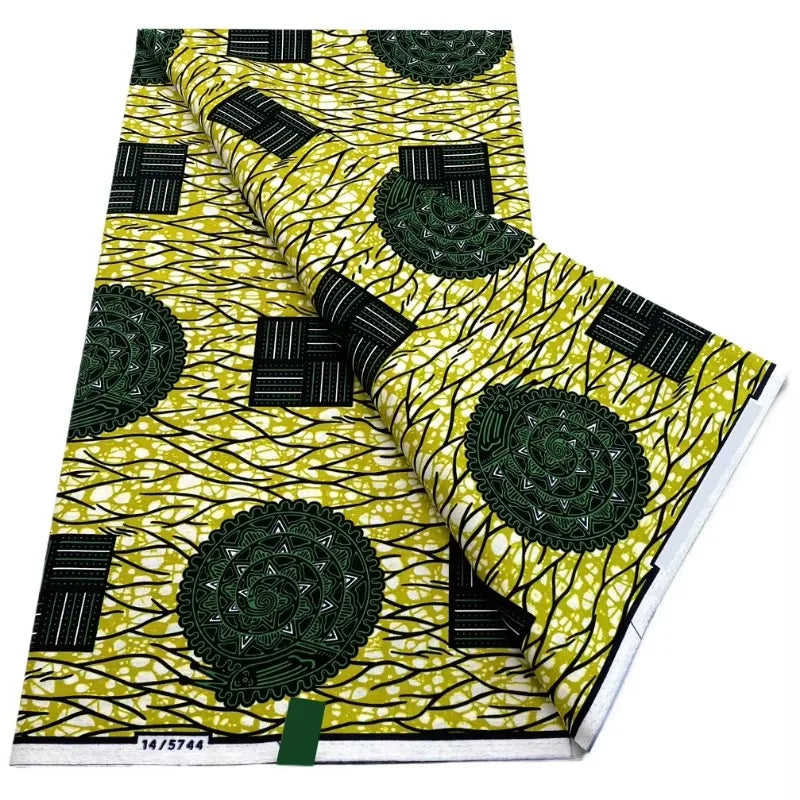 100% Cotton Batik Nigeria Women Style Ankara Wax Fabric Soft Pagne 2025 New Guaranteed Veritable African Real Wax Prints Fabric