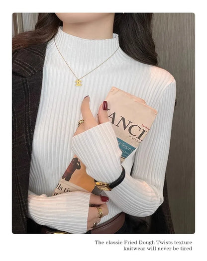 Chic Women’s Turtleneck Knit Sweater – Autumn Winter Slim Pullover