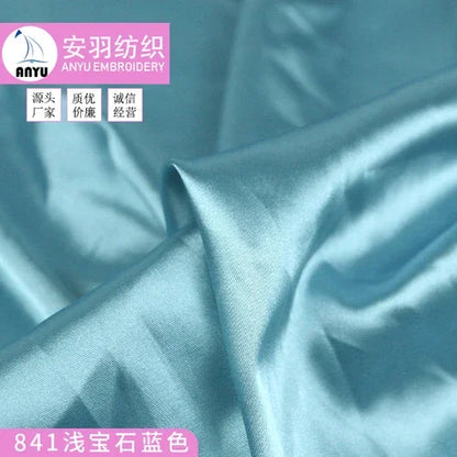Stretch Satin Fabric By The Meter for Cheongsam Hanfu Dresses Sewing Plain Soft Skin-friendly High-density Cloth Thin Breathable